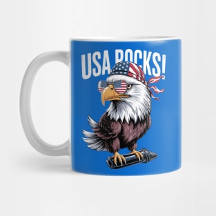 Patriotic Bald Eagle Mullet USA American Flag 4th of July Mug